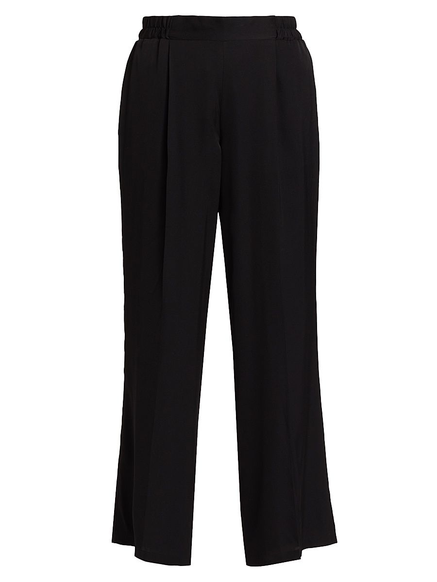 Women's The Katya Silk-Blend Pants - Noir - Size XL