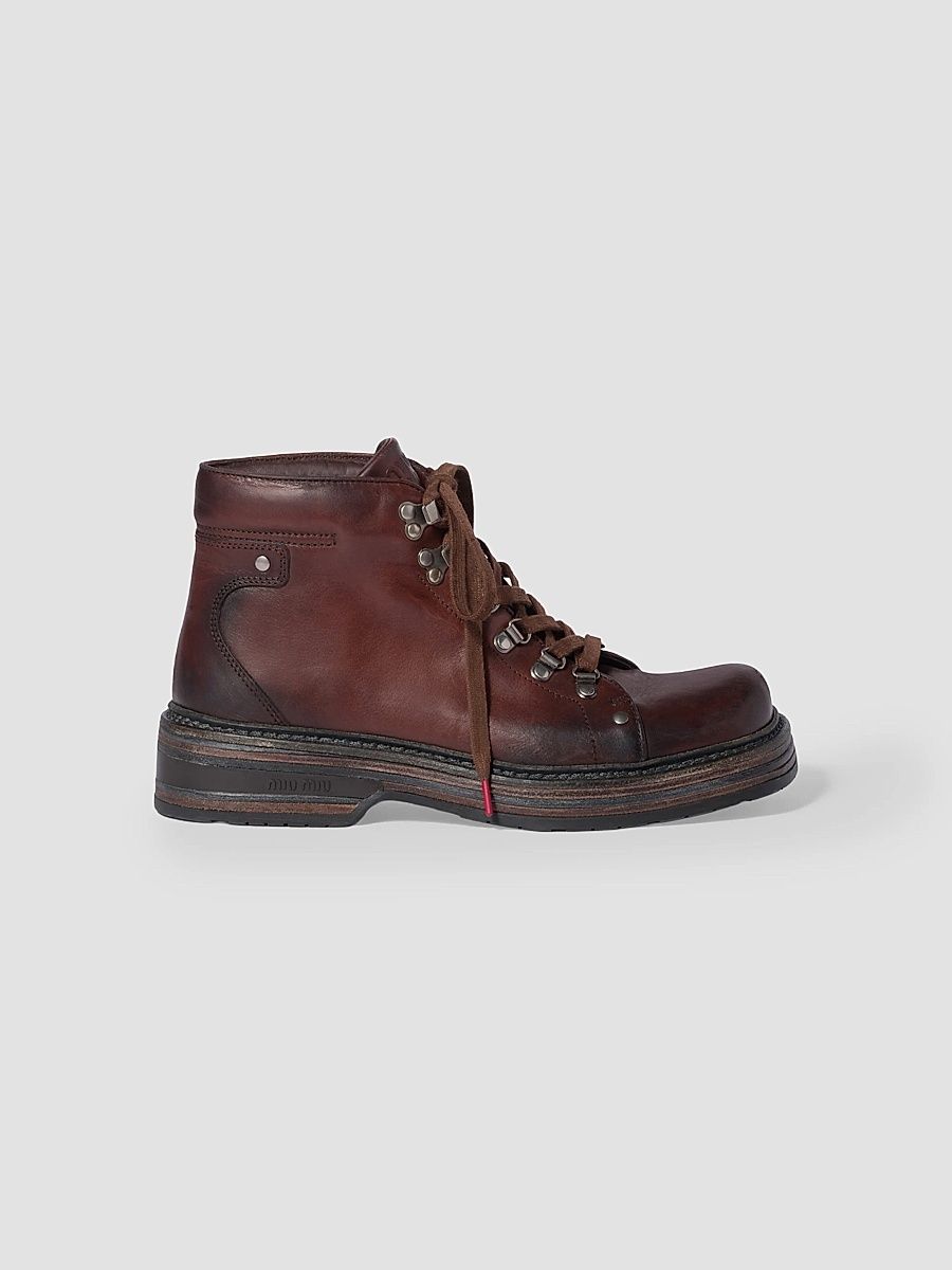 Women's Leather Booties - Dark Brown - Size 13