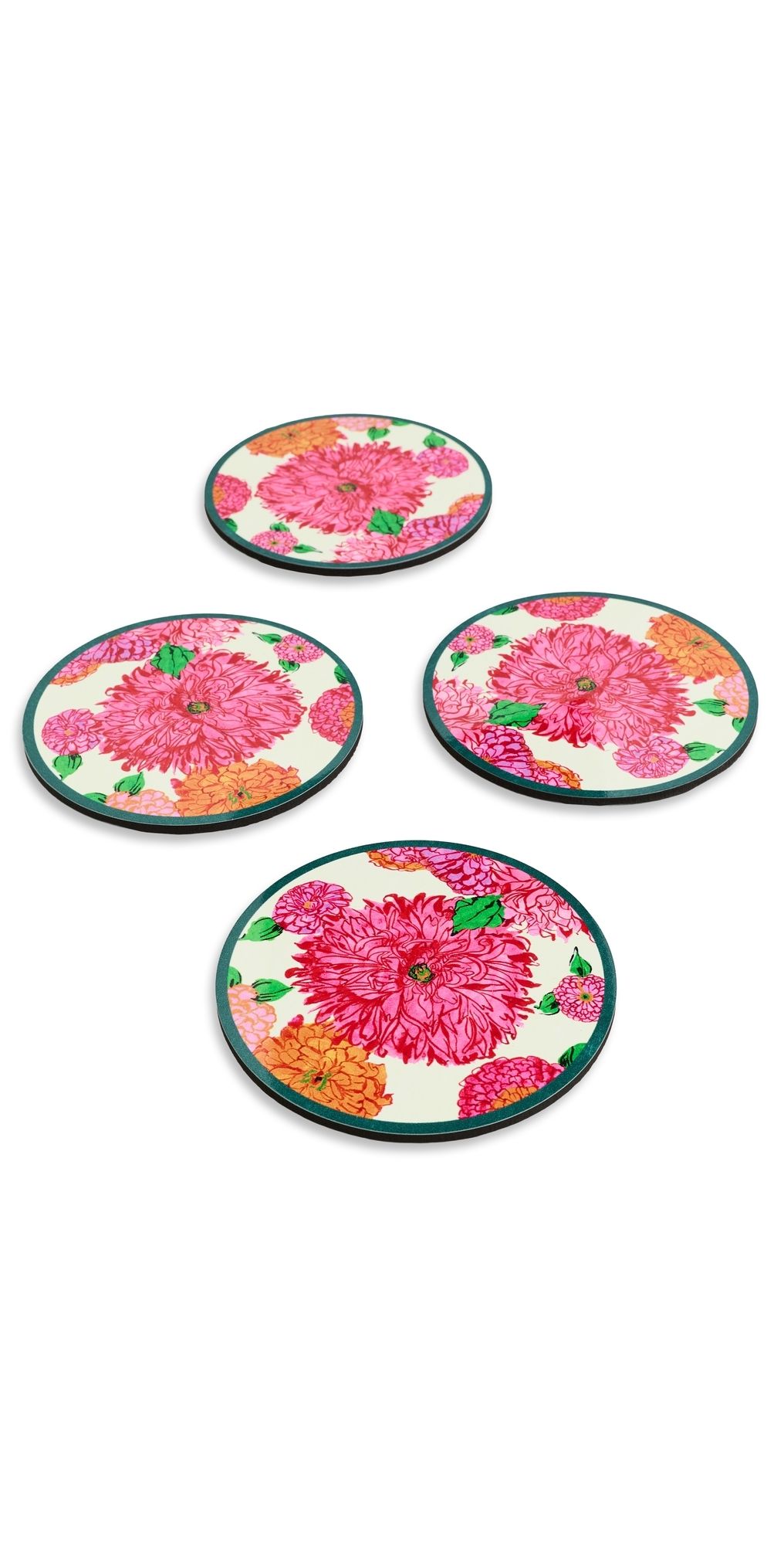 La DoubleJ Disk Coasters Set of 4 Nymph Bloom One Size
