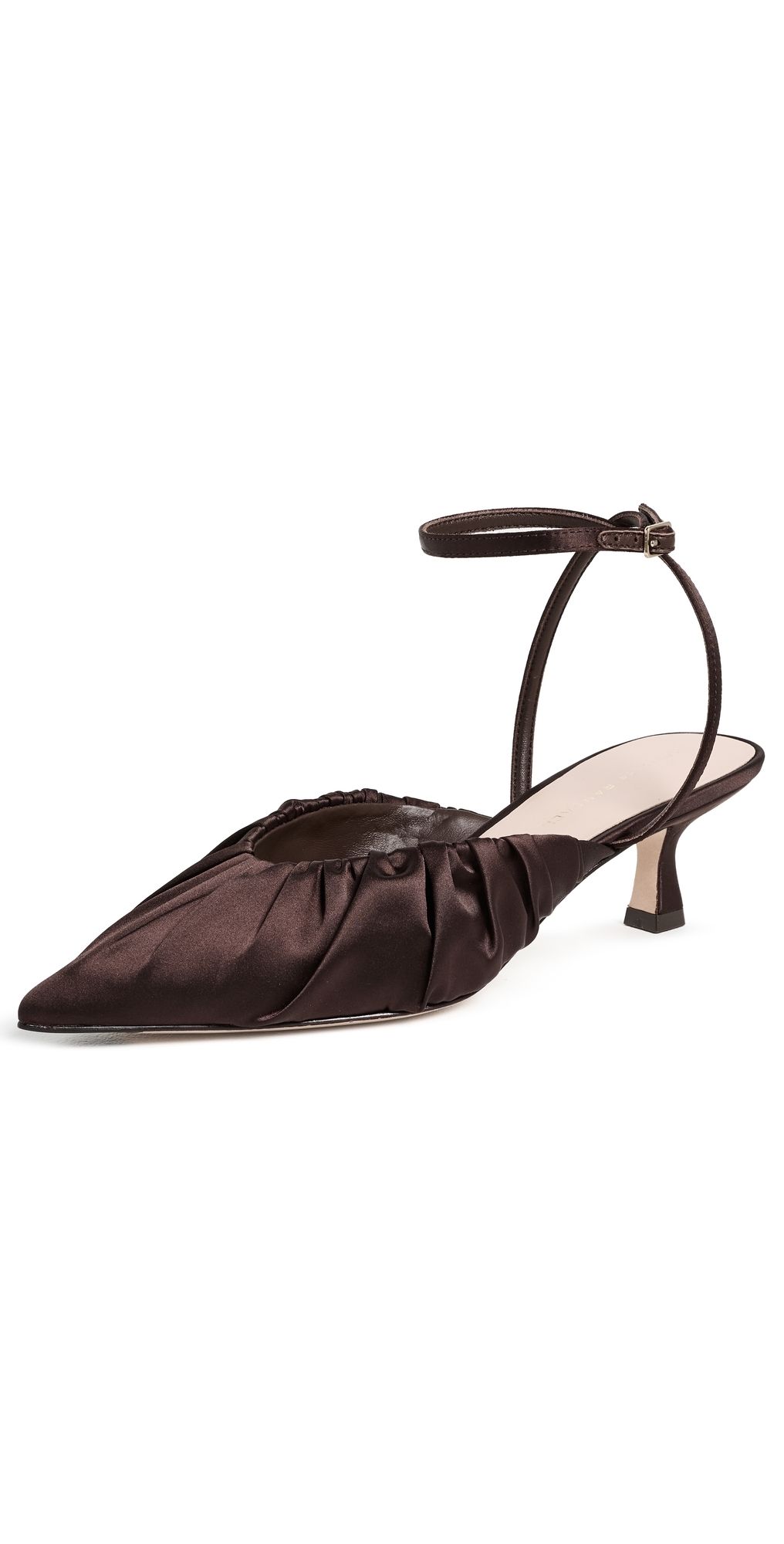 Loeffler Randall Rio Smocked Kitten Heels Chocolate 10.5