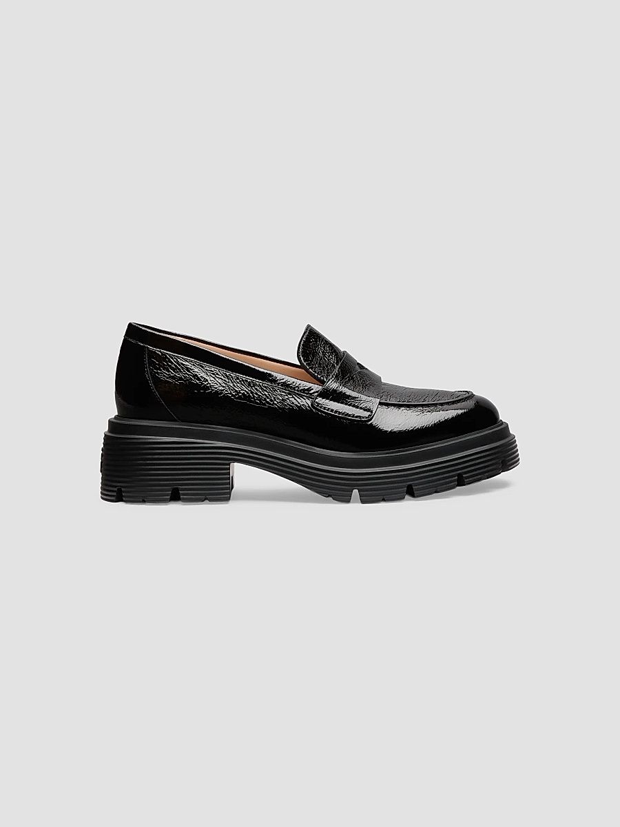 Women's Hudson Lite Patent Leather Penny Loafers - Black - Size 5.5