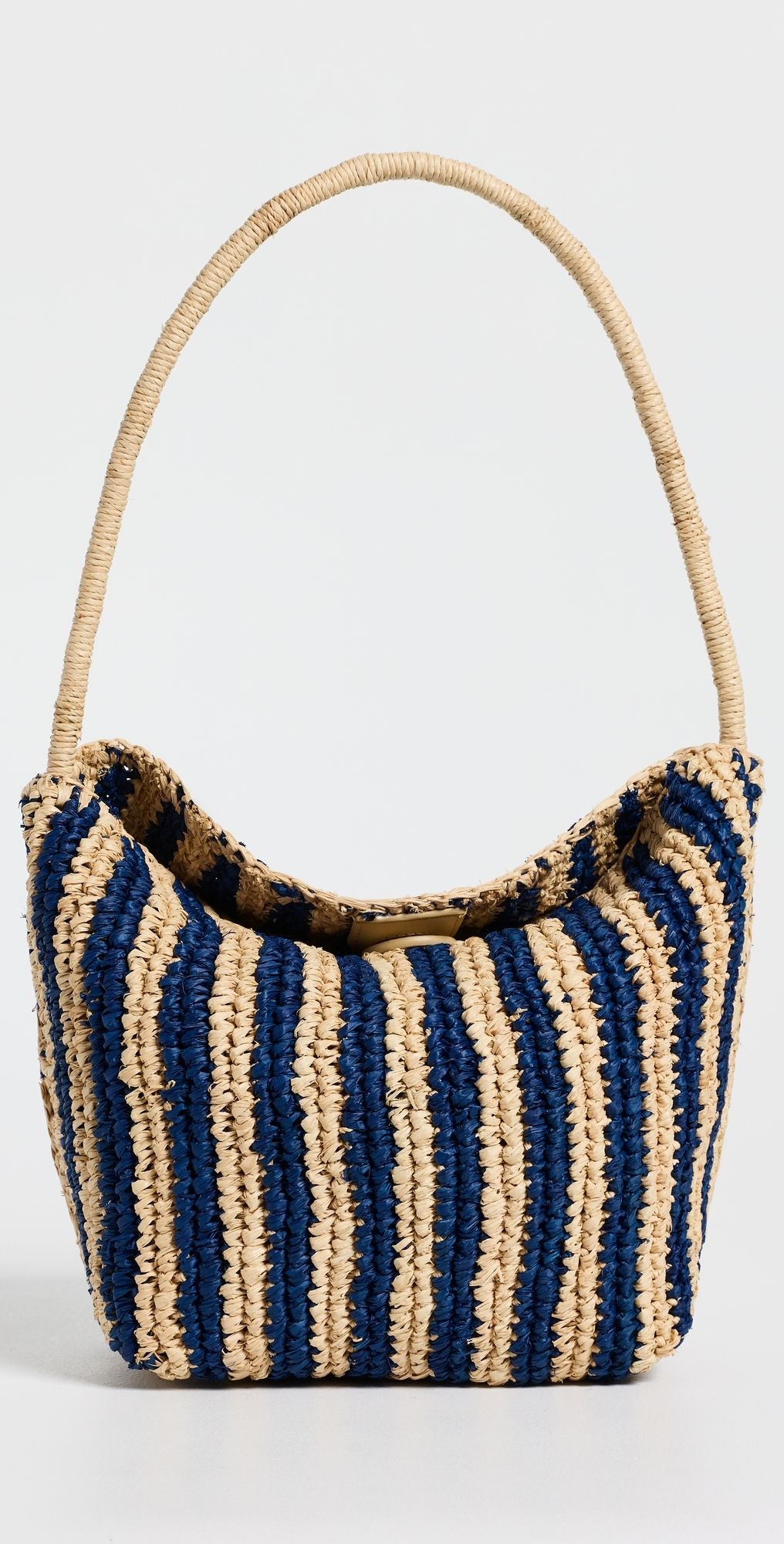 Madewell Handwoven Shoulder Bag - Raffia Stripe Retro Blue Stripe Multi One Size