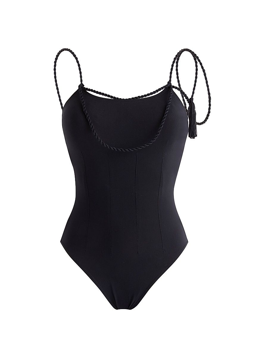 Women's Tresses Braided One-Piece Swimsuit - Noir - Size XL
