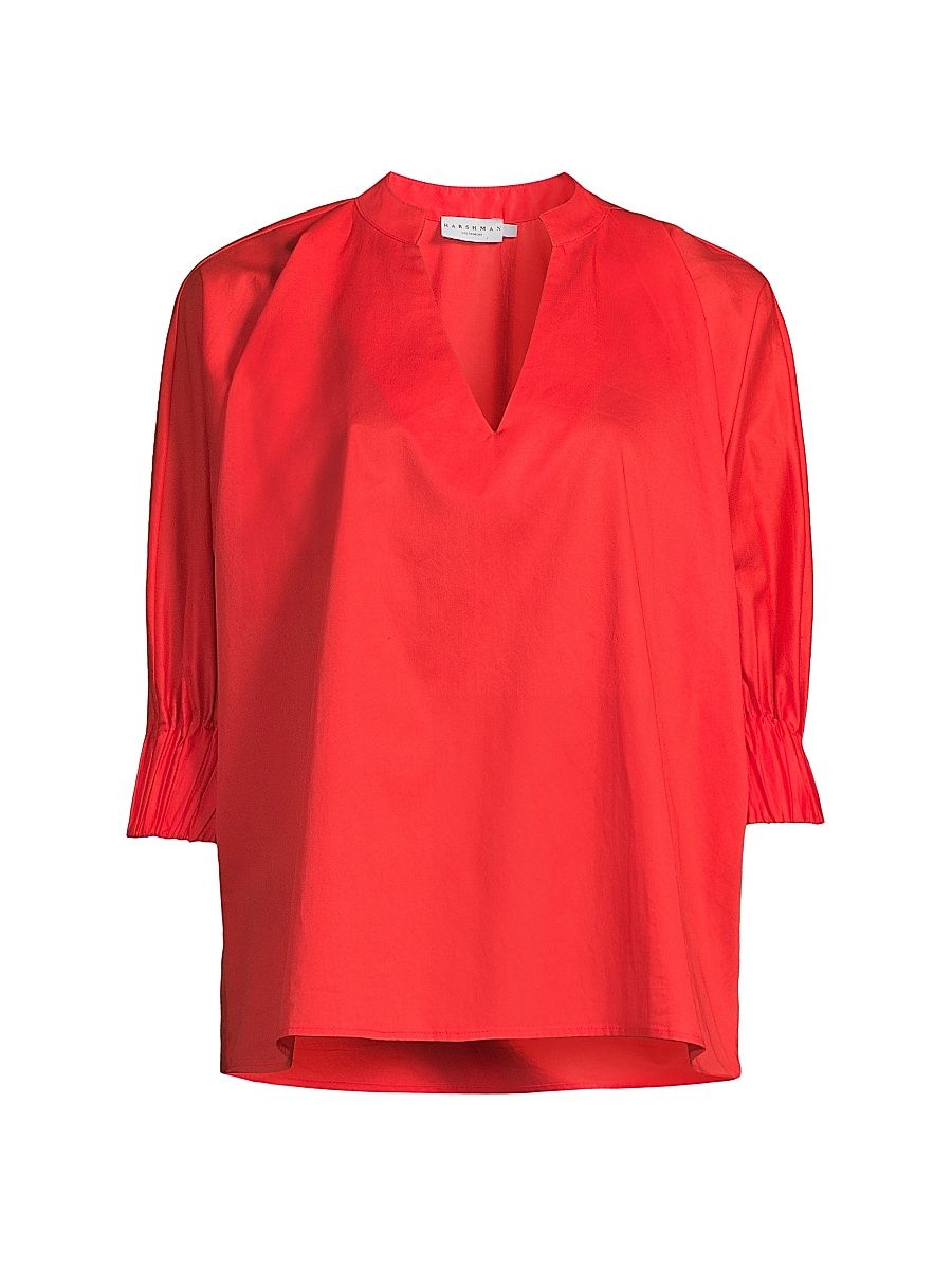 Women's Medina Cotton Blouse - Poppy Red - Size Large