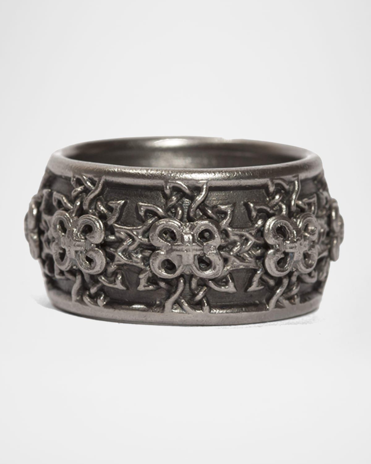 Men & apos;s Romero Blackened Woven-Scroll Wide-Band Ring, Size 10-11