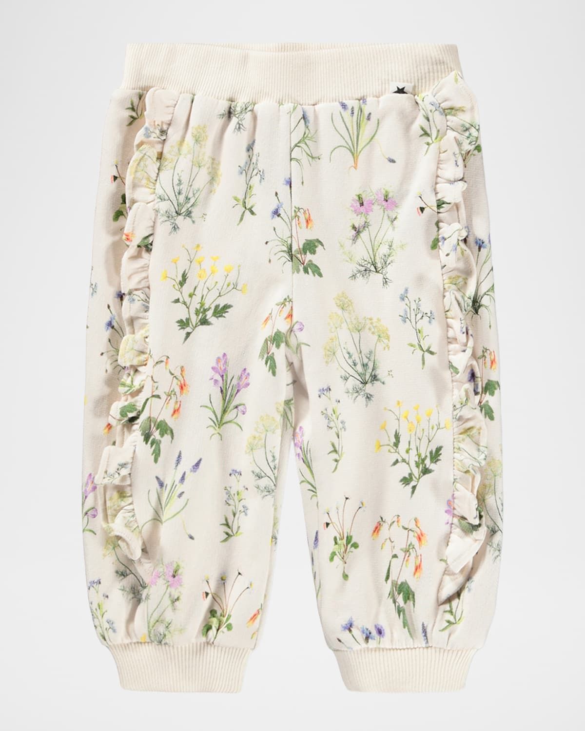 Girl & apos;s Sallie Frilly Floral Cotton Pants, Size 6M-2