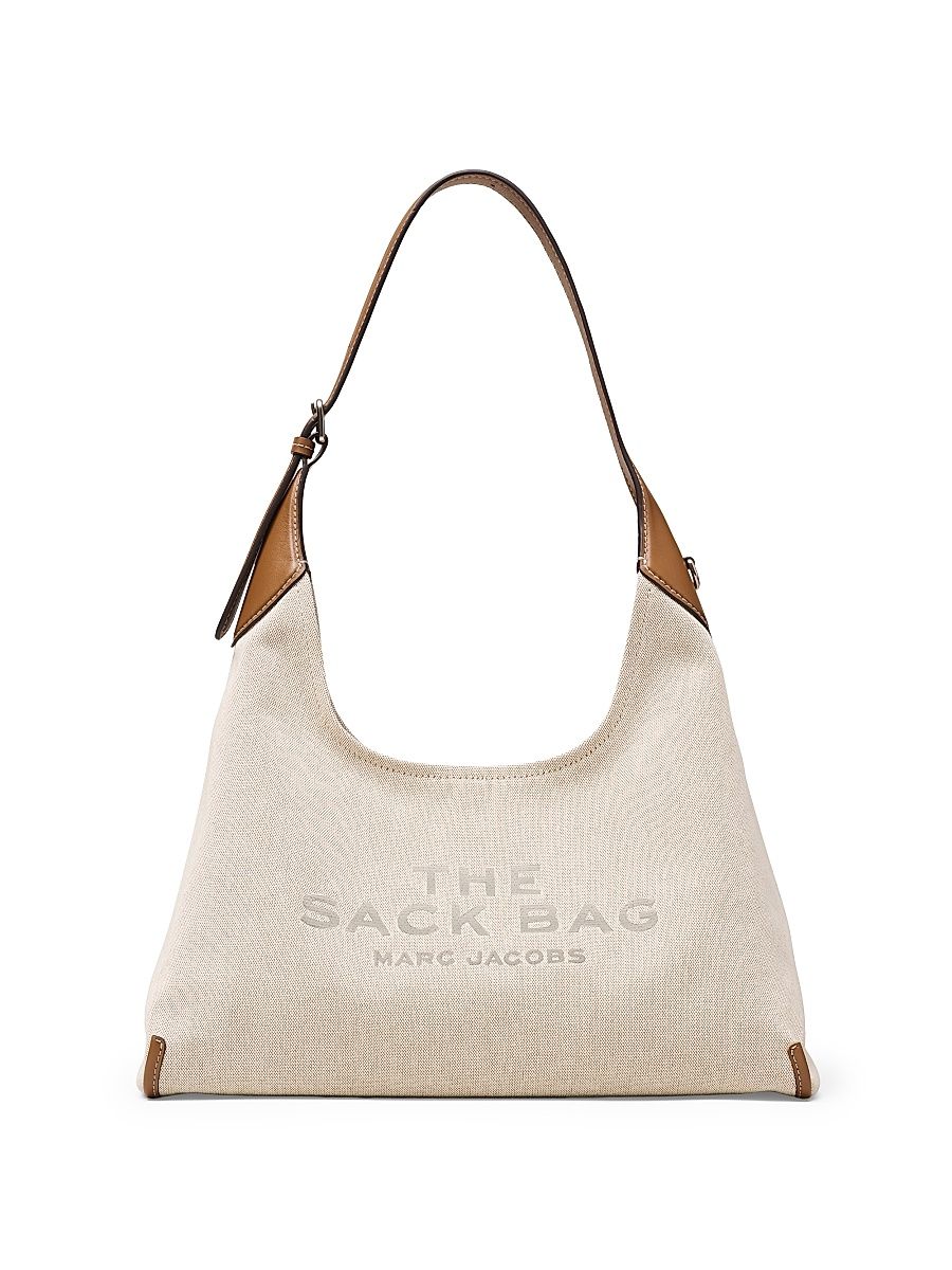 Women's The Belted Canvas & Leather Sack Bag - Beige Argan Oil