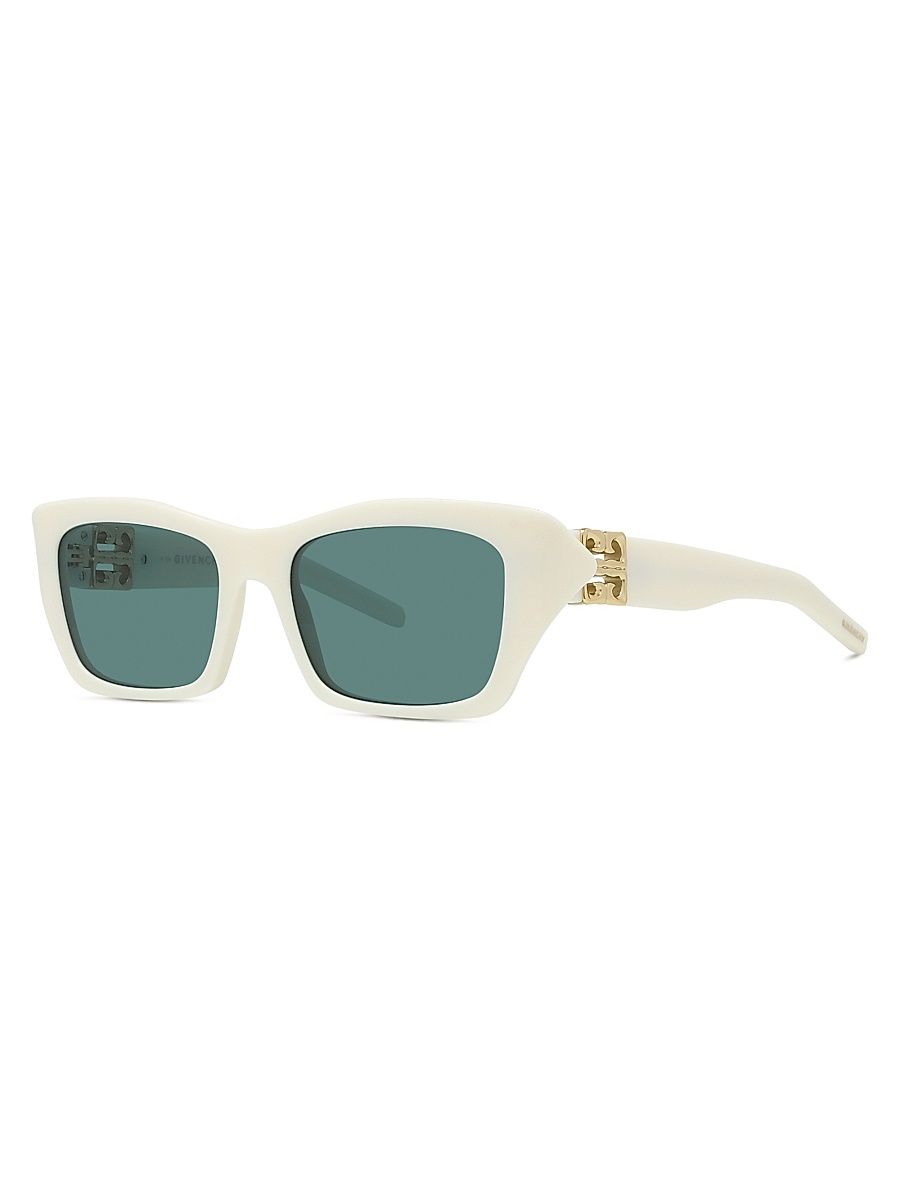 Women's 4G Liquid 54MM Rectangular Sunglasses - White Green