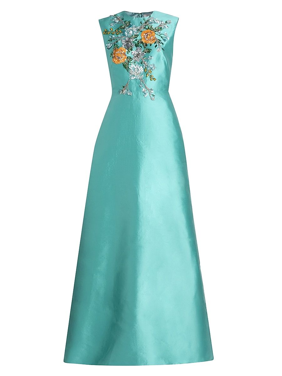 Women's Petals, Spice, & Whispers Of Plumage Fit & Flare Gown - Sky - Size 4