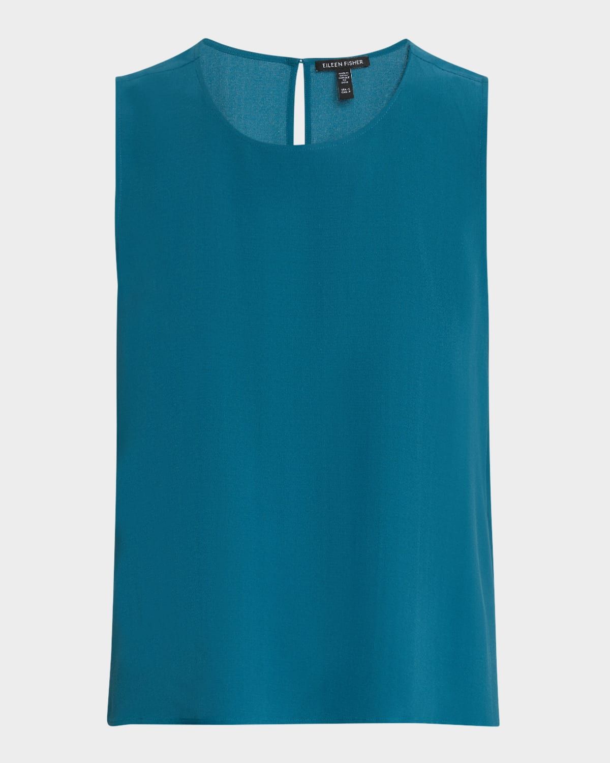 Crewneck Matte Silk Georgette Crepe Shell