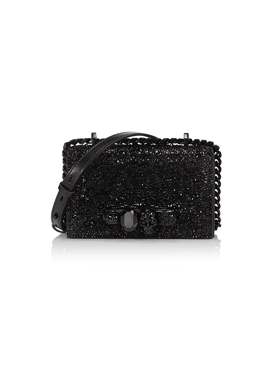 Women's Mini Strass Jewelled Satchel - Black