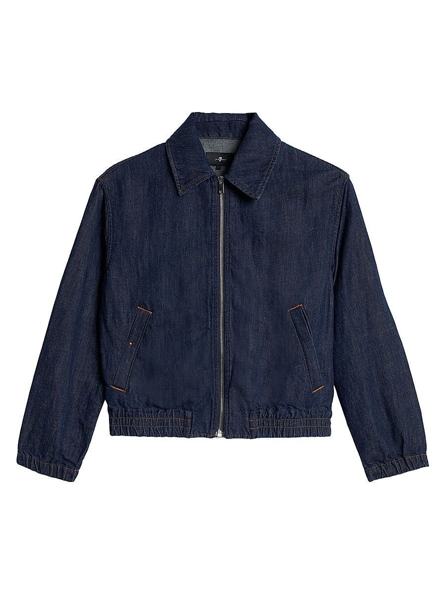 Women's Denim Bomber Jacket - Blossom - Size XS