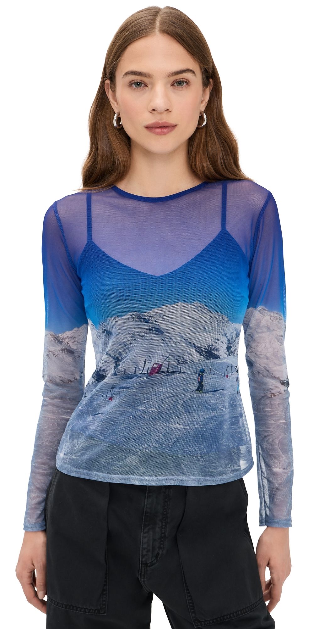 Never Fully Dressed Ski Slopes Mesh Long Sleeve Top Blue 4