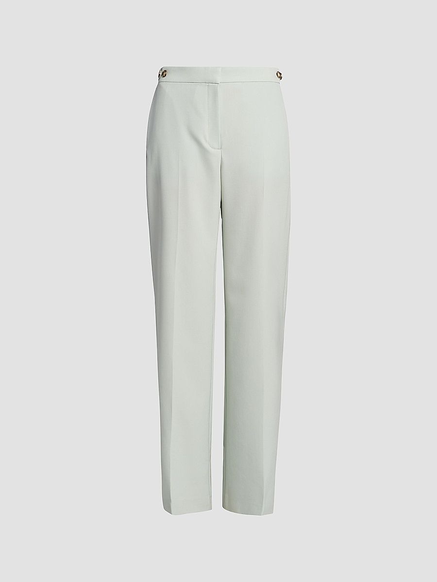 Women's Tailored Wool Slim Pants - Frosty Blue - Size 12