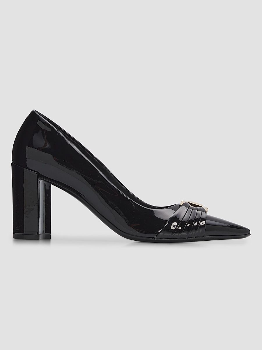 Women's Tillya Gancini Toe 70MM Patent Leather Block Heel Pump - Nero - Size 11