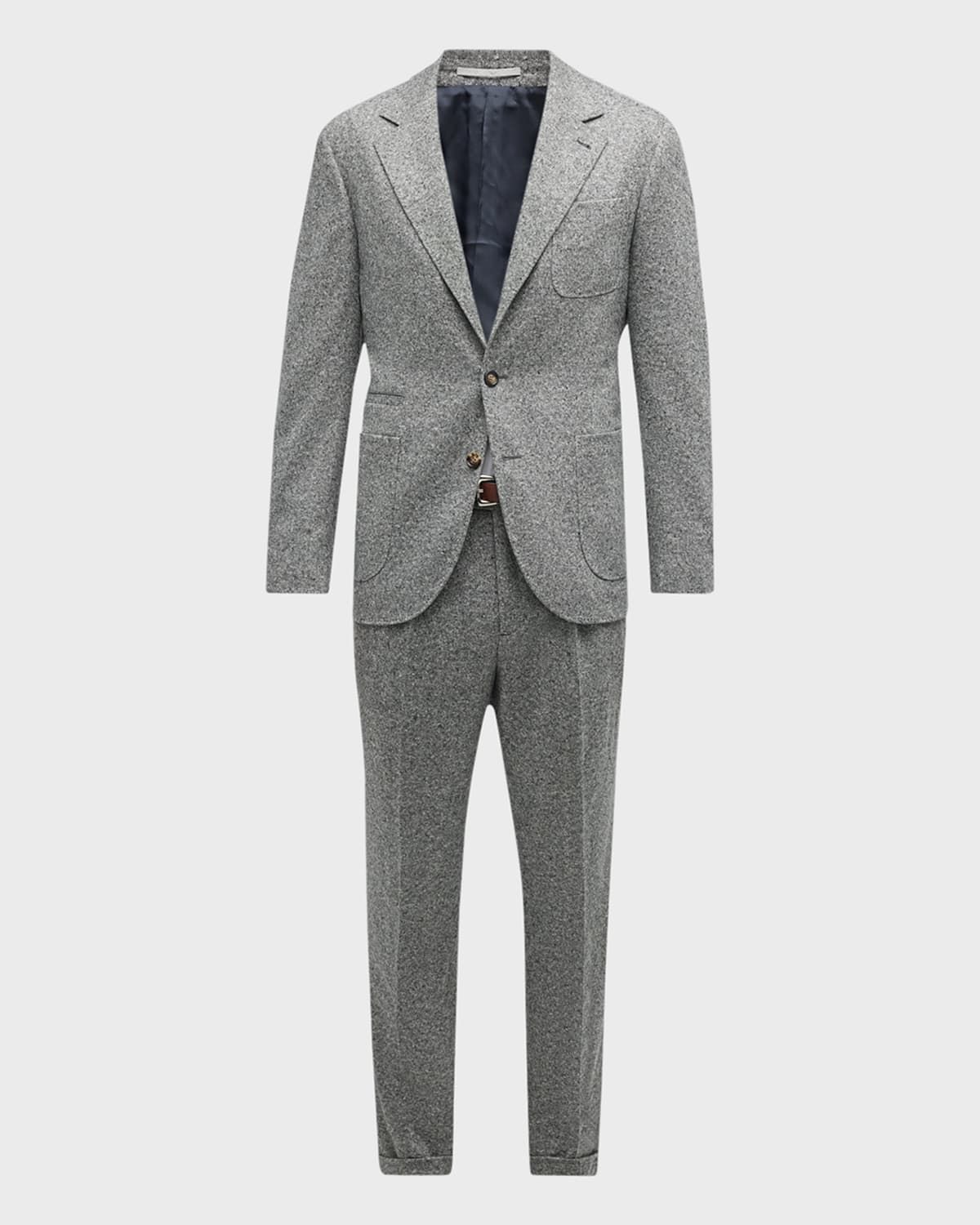 Men & apos;s Pleated Wool Donegal Suit