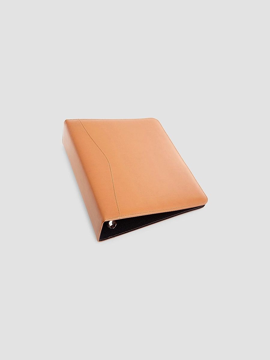 Royce New York 2-Inch Leather Ring Binder - Tan
