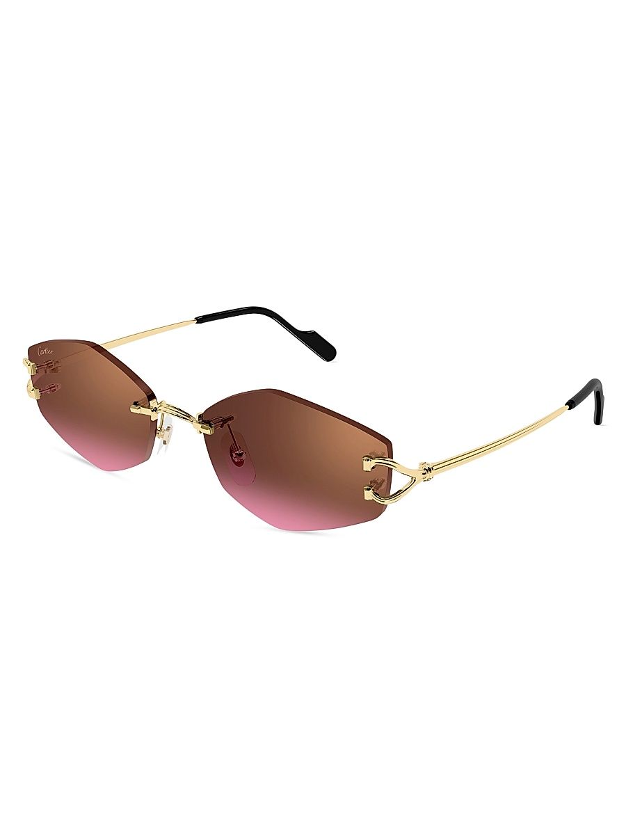 Women's C Décor 56MM 24K-Gold-Plated Geometric Sunglasses - Gold Purple