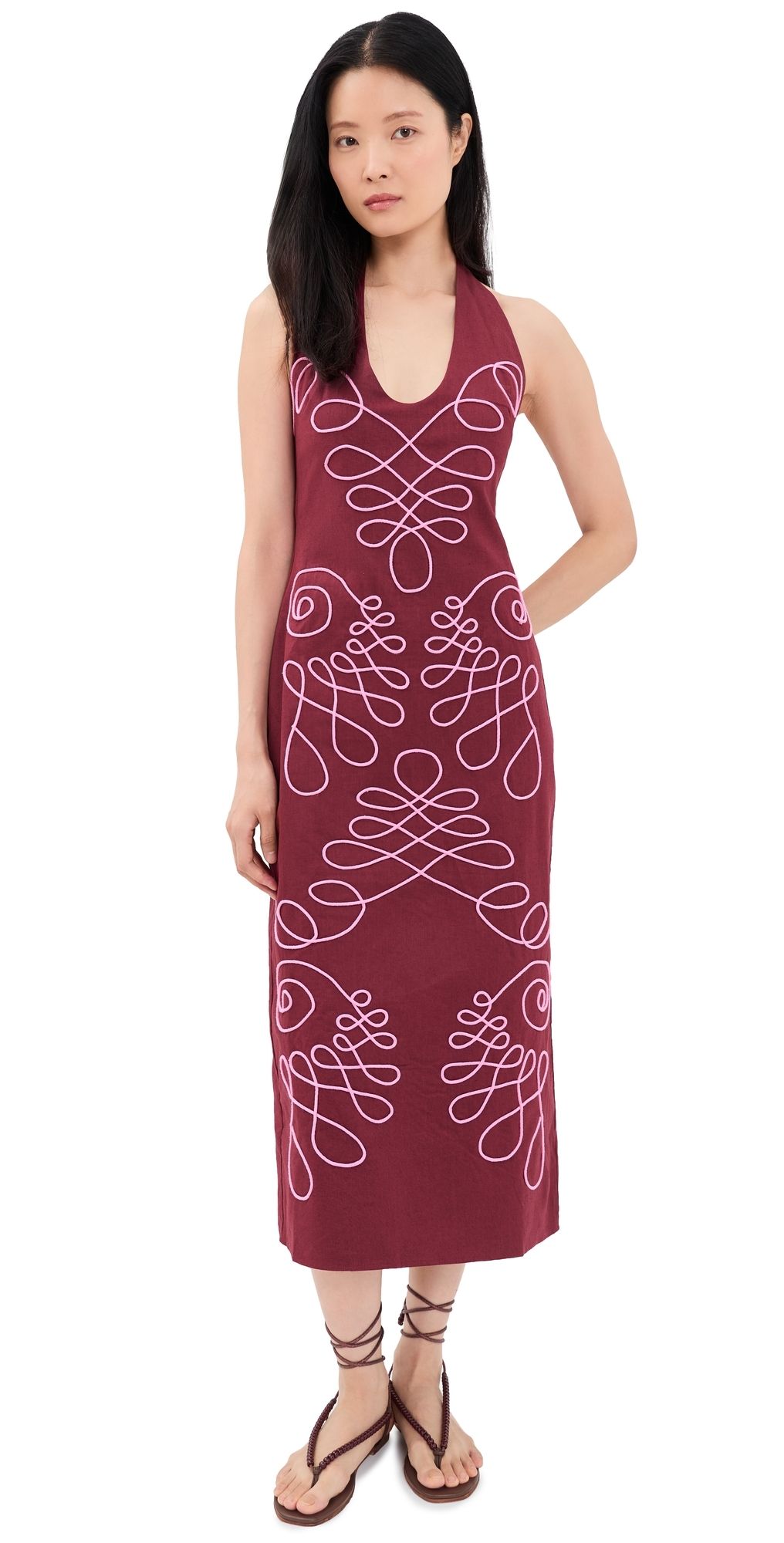 The Wolf Gang Lera Midi Dress Magenta XS