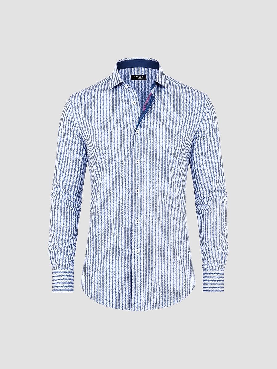 Men's Eins Ascension Stripe Shirt - Blue - Size XXXXL