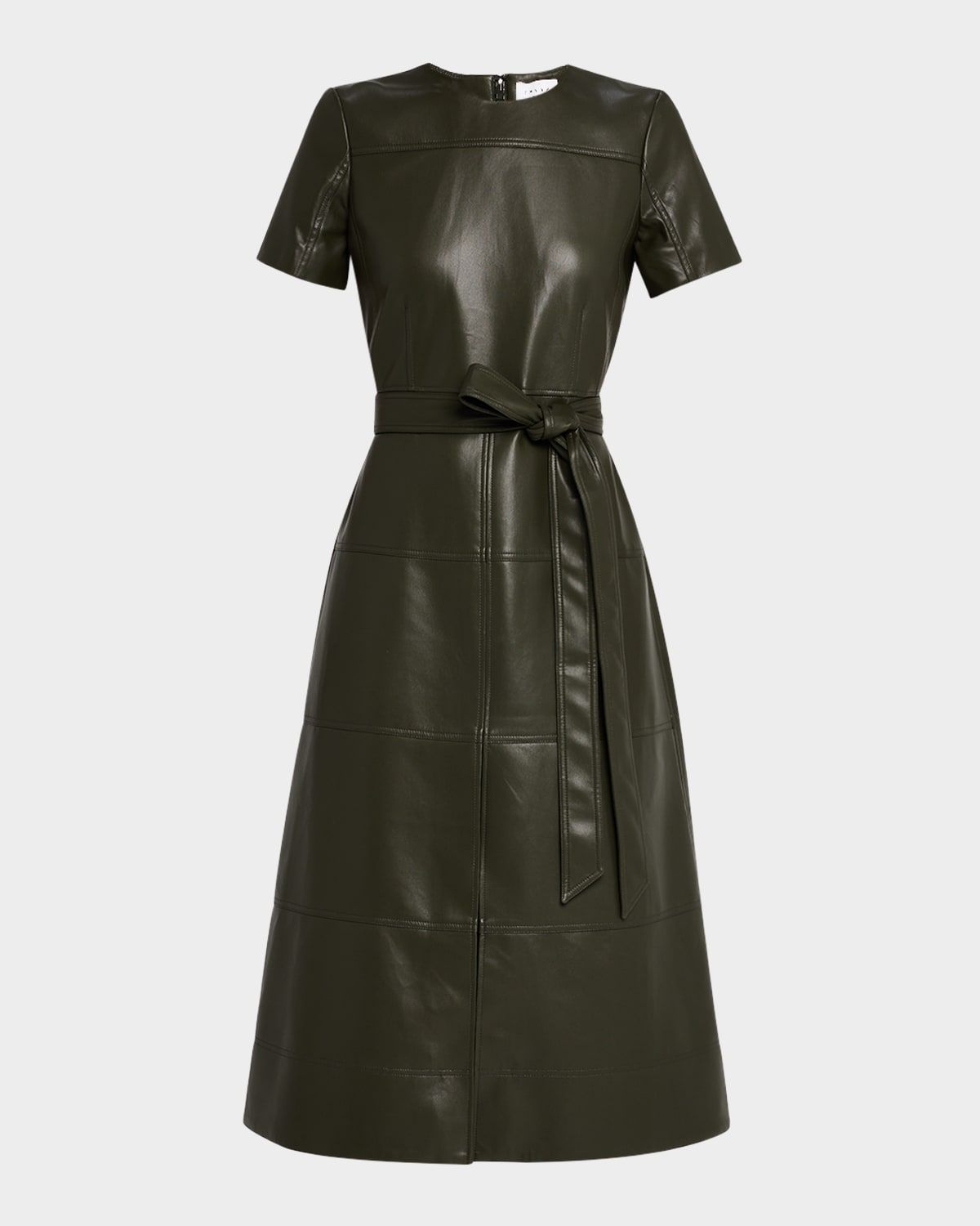Ella Vegan Leather Midi Dress