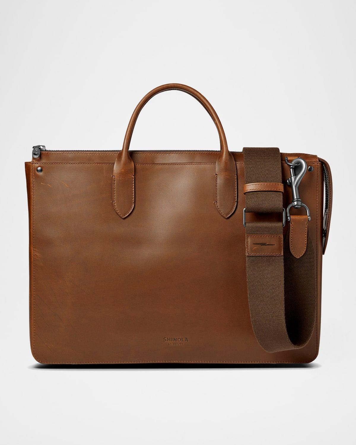 Men & apos;s Slim Traveler Leather Briefcase