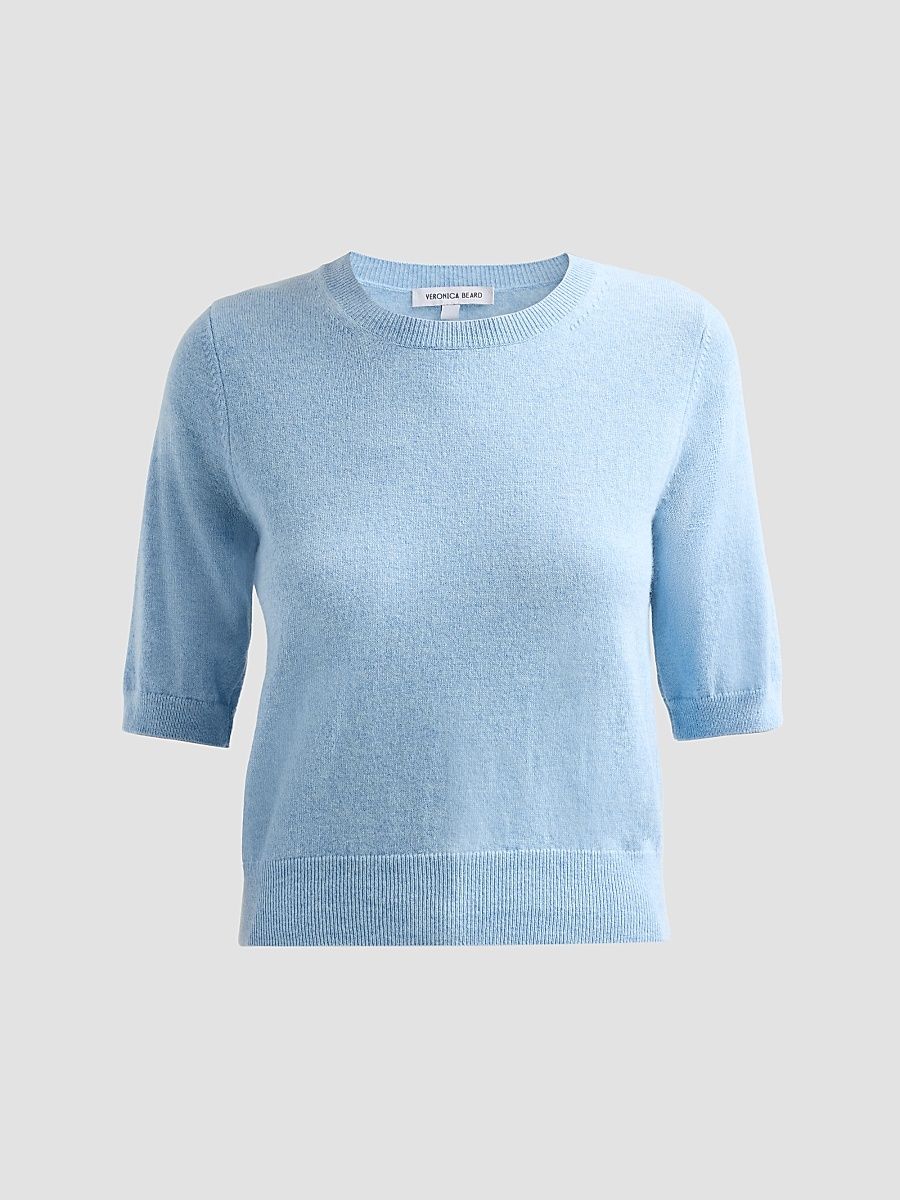 Women's Shana Cashmere Sweater - Pale Blue River Melange - Size Large