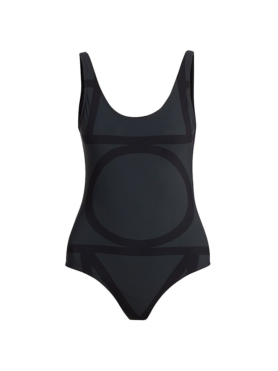 Women's Monogram One-Piece Swimsuit - Black Monogram - Size XS