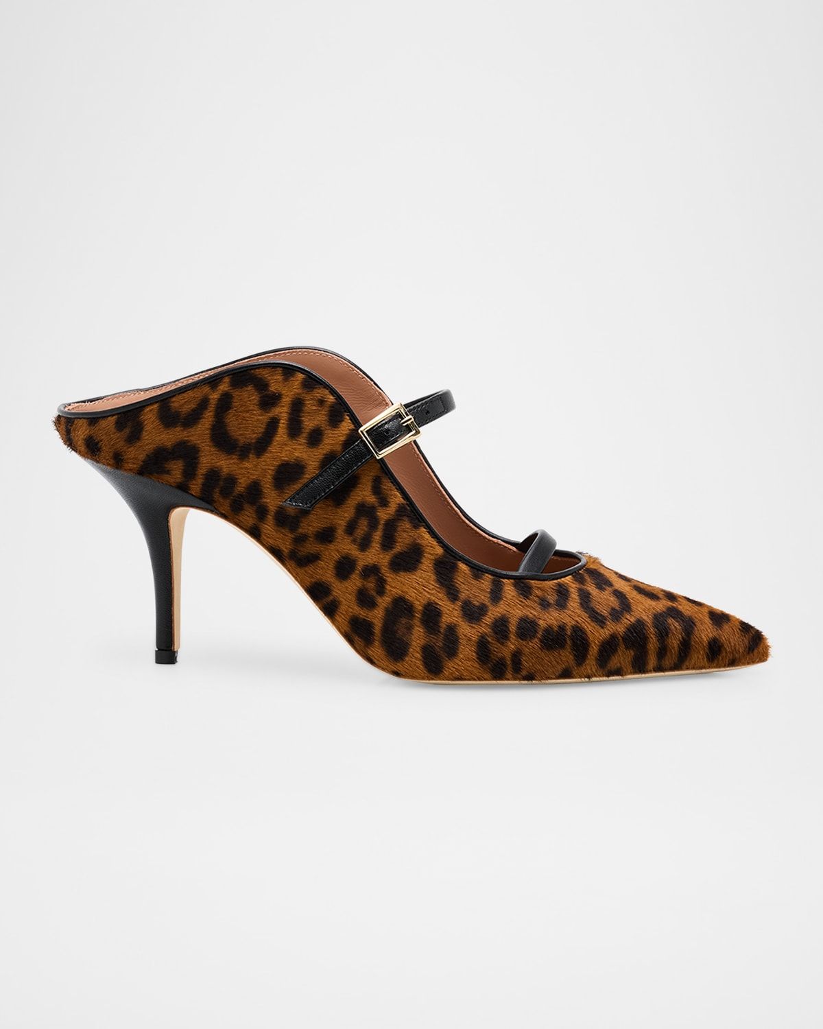 Gala Leopard-Printed Calf Hair Mule Pumps