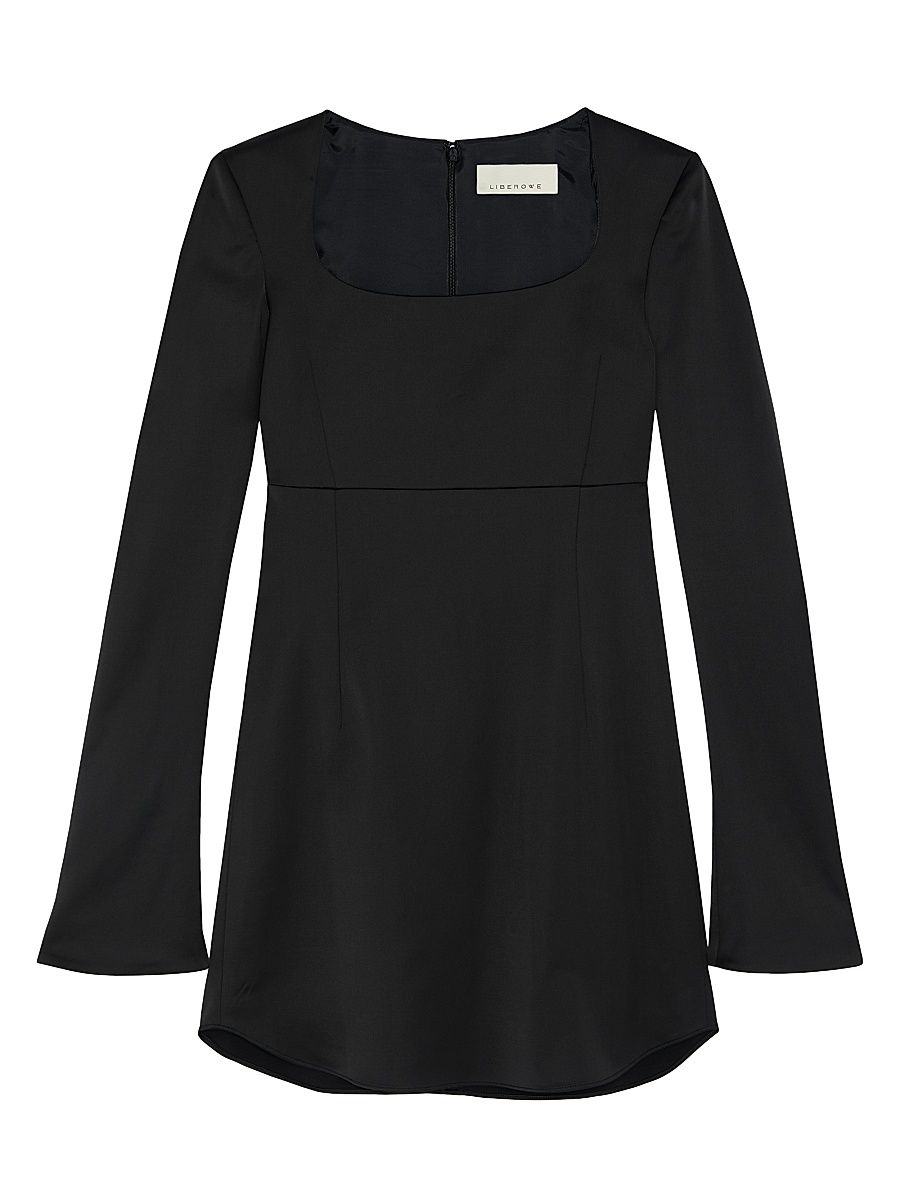 Women's Judy Duchess Satin Minidress - Black - Size Small