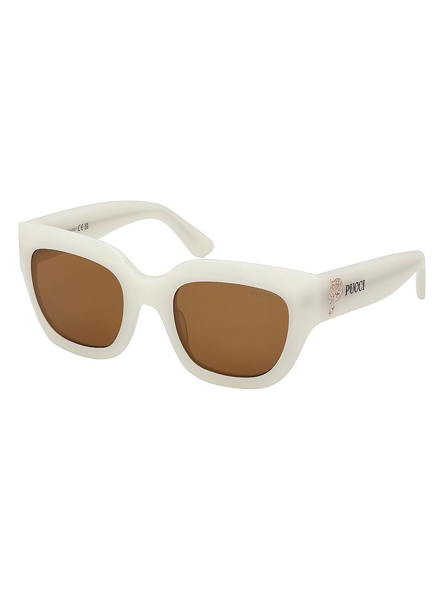 Women's 51MM Butterfly Sunglasses - Ivory Brown