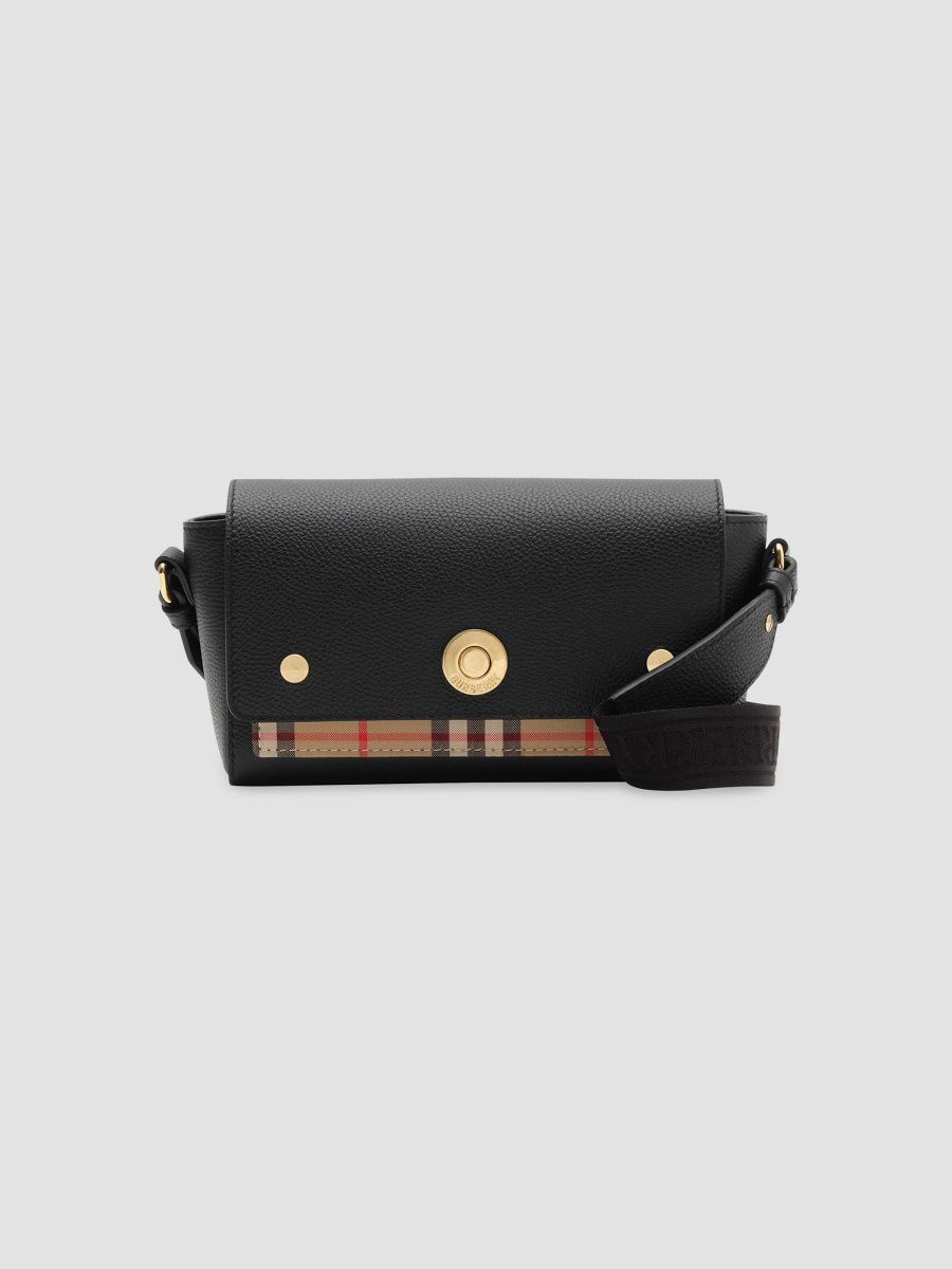 Burberry Women's Note Mini Canvas & Leather Crossbody Bag - Black Archive Beige