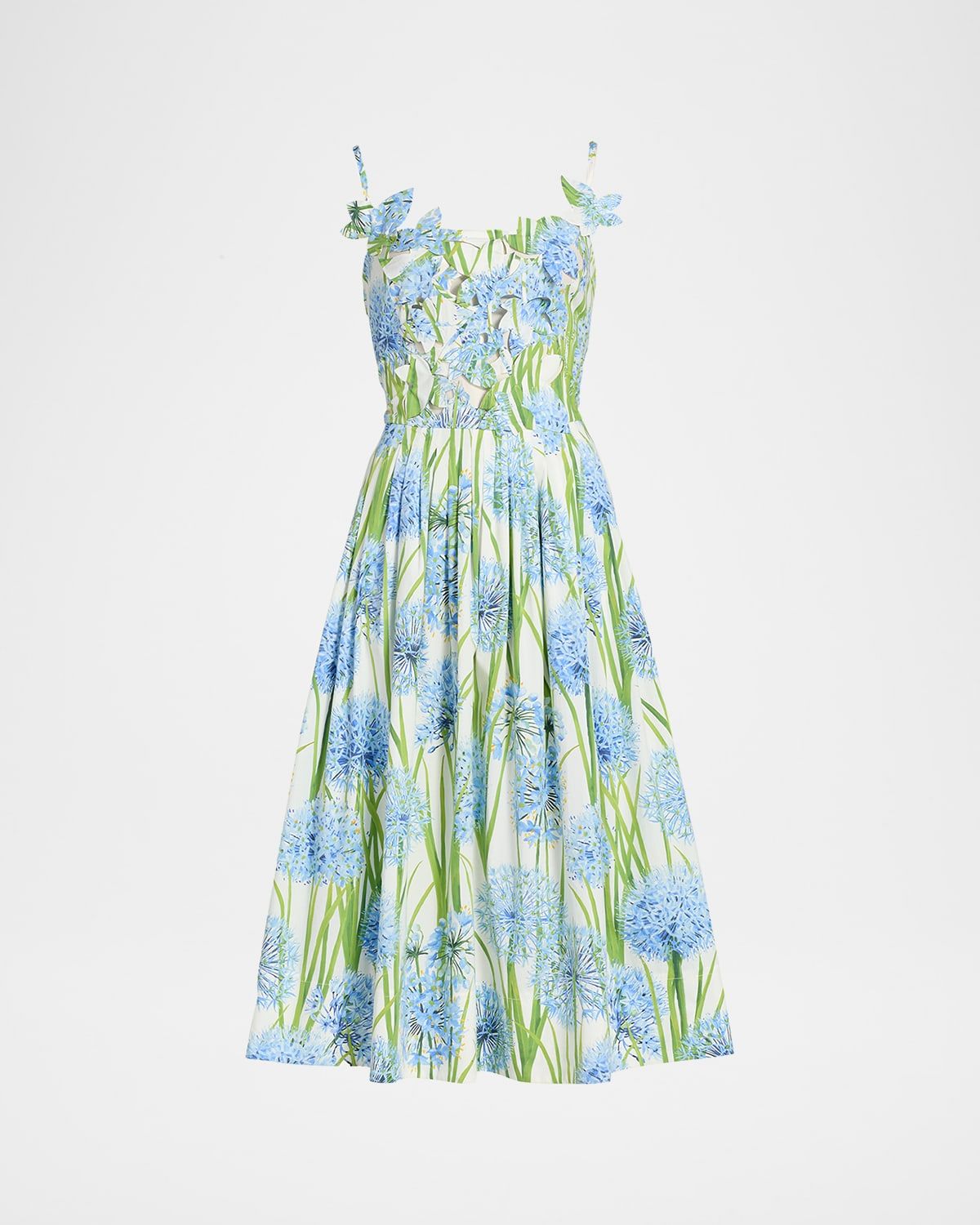 Alliums Poplin Cutout Sleeveless Midi Dress