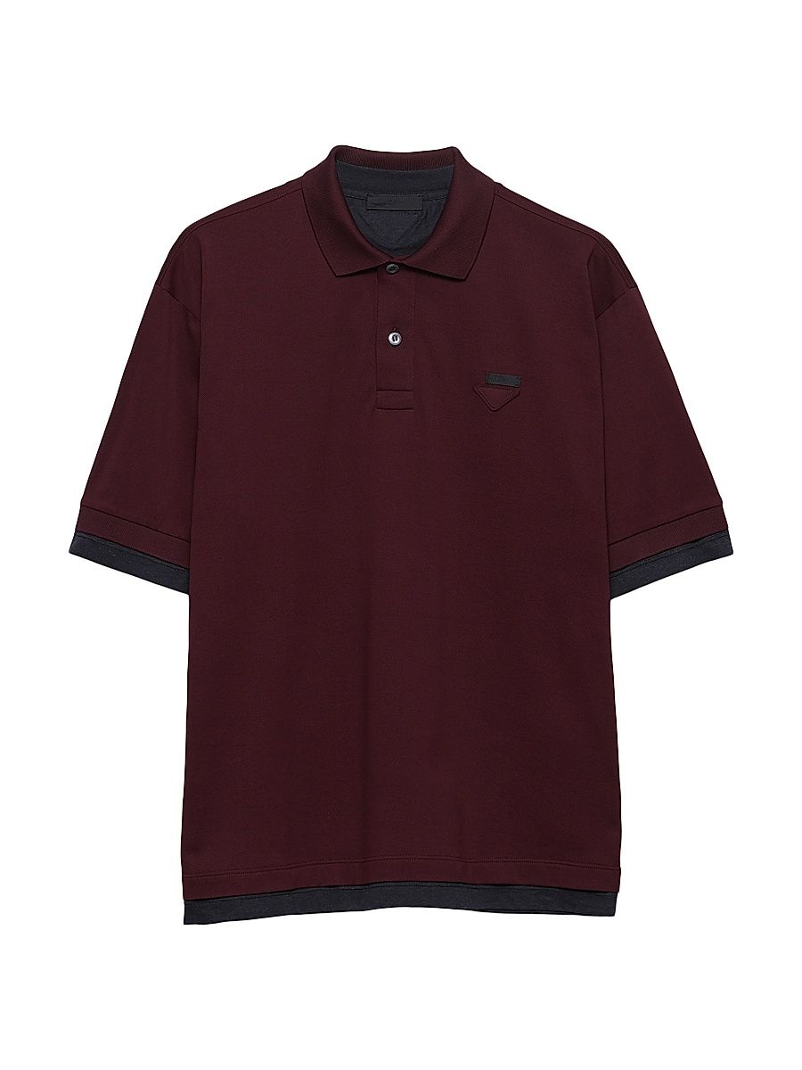 Men's Cotton Polo Shirt - Dark Red - Size XL