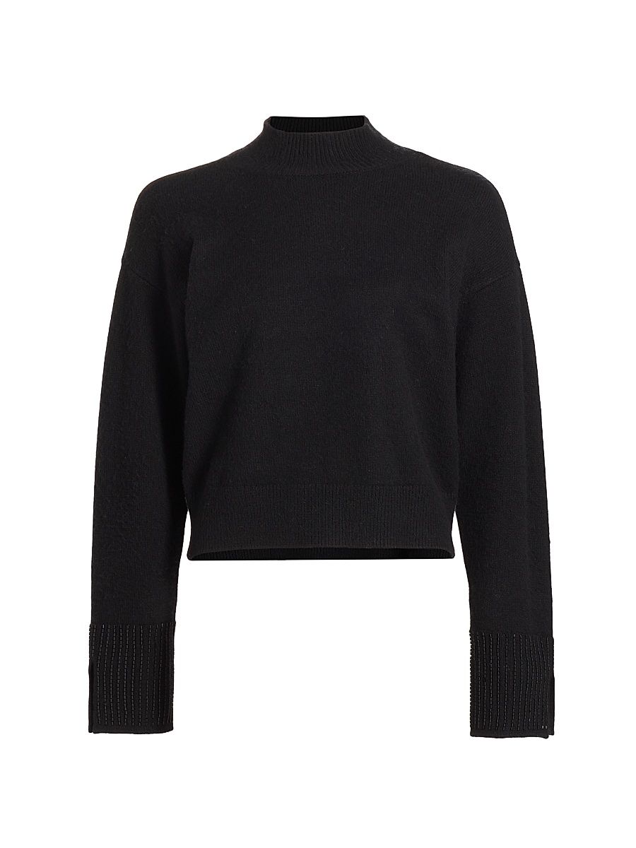 Women's Lucy Vent Cuff Sweater - Black - Size Large