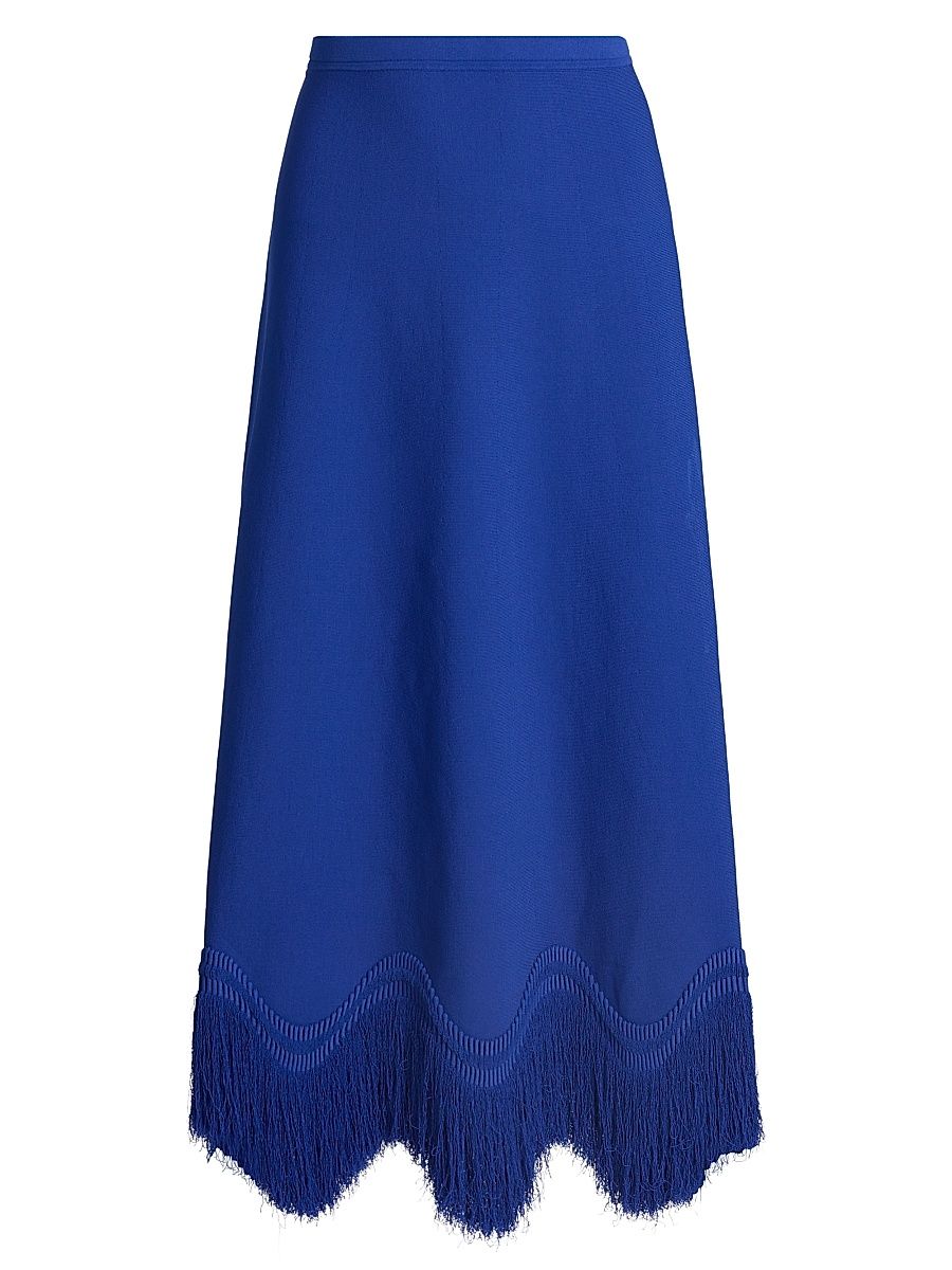 Women's Paulina Fringed-Hem Maxi Skirt - Cobalt - Size XL