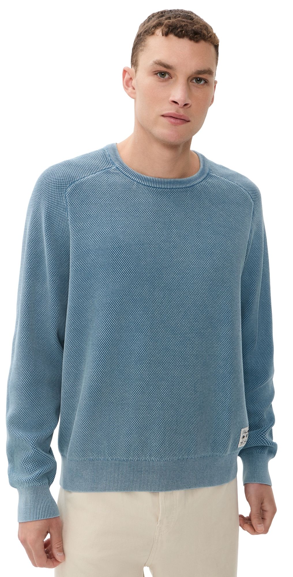 Rhythm Polu Crew Knit Sweater Washed Blue M