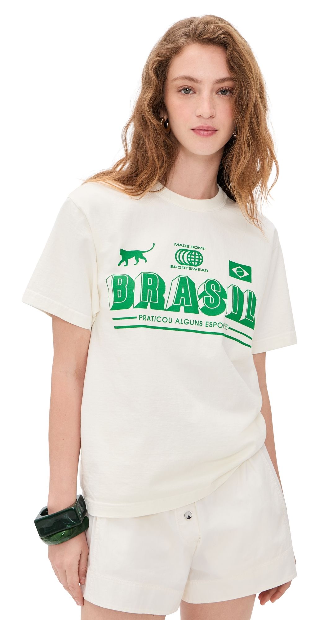 Made Some Sportswear Brasil Tee Green/Off White M