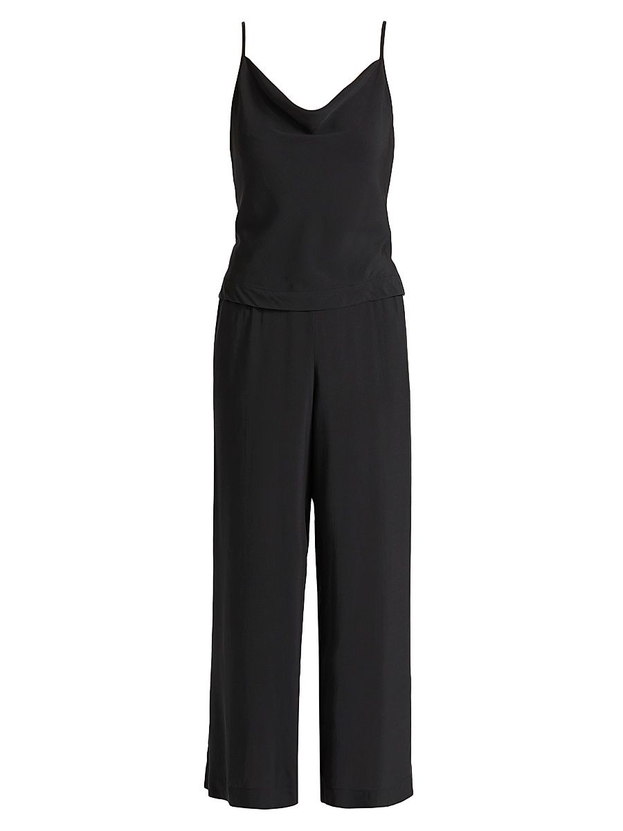 Women's Sleek Challis Pajamas - Black - Size Large