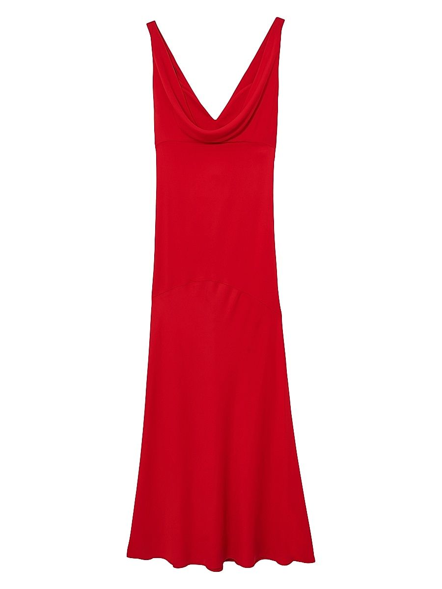 Women's Vanessa Cowlneck Jersey Gown - Red - Size 14
