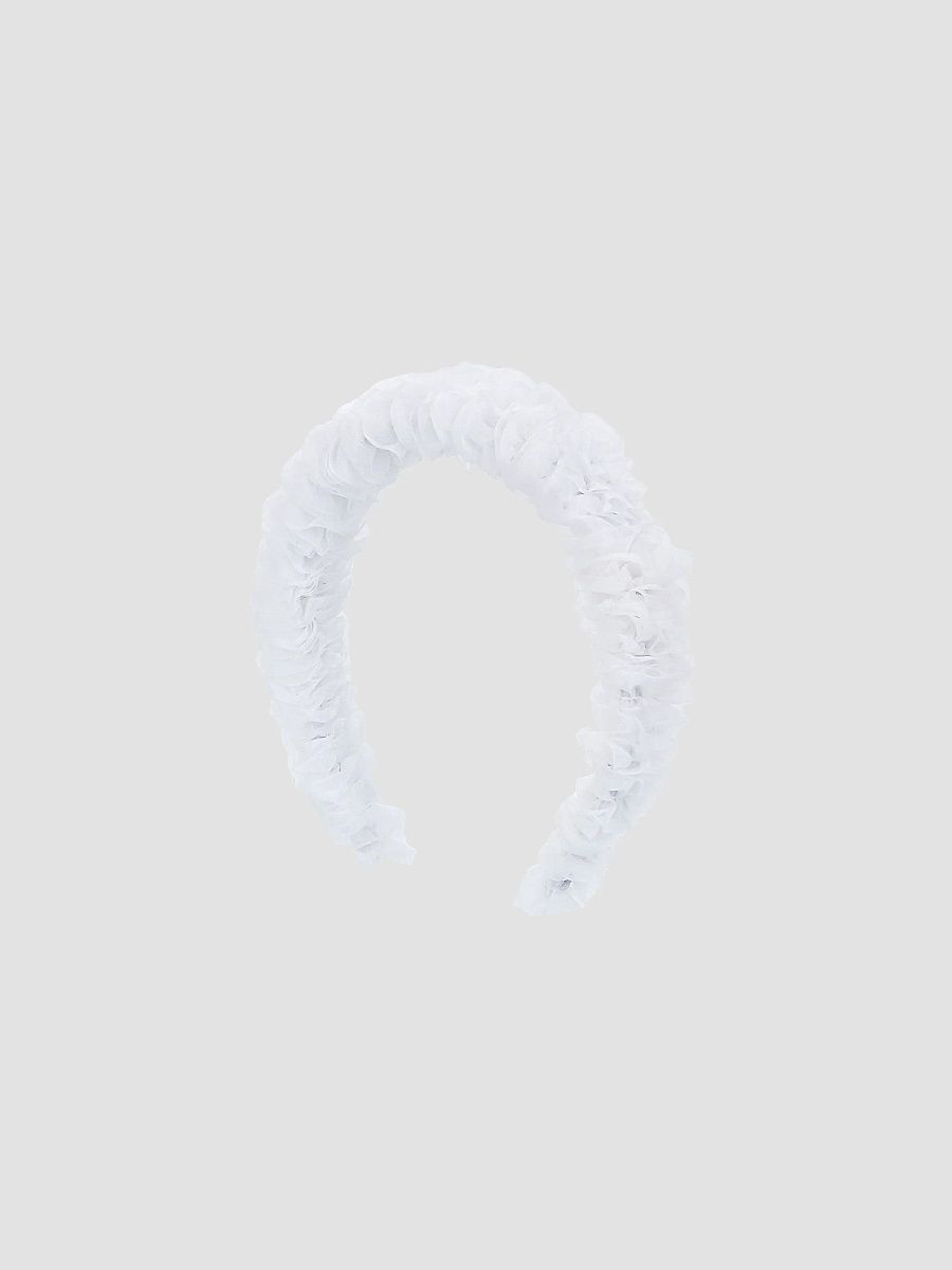 Mimi Tutu Girl's Girl's Ruffled Sheer Headband - White
