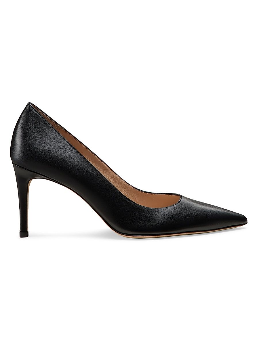 Women's Stuart Power 75MM Leather Pumps - Black - Size 7.5