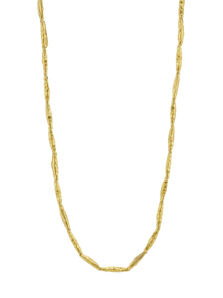 Women's 24K Yellow Gold Beaded Chain Necklace - Yellow Gold