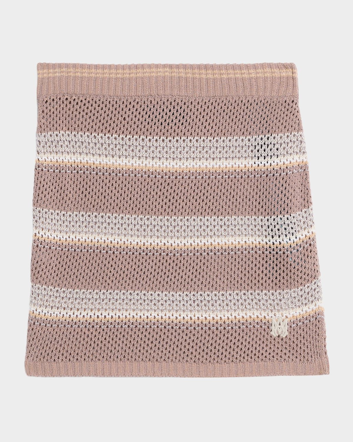 MA Stripe Crochet Knit Mini Skirt
