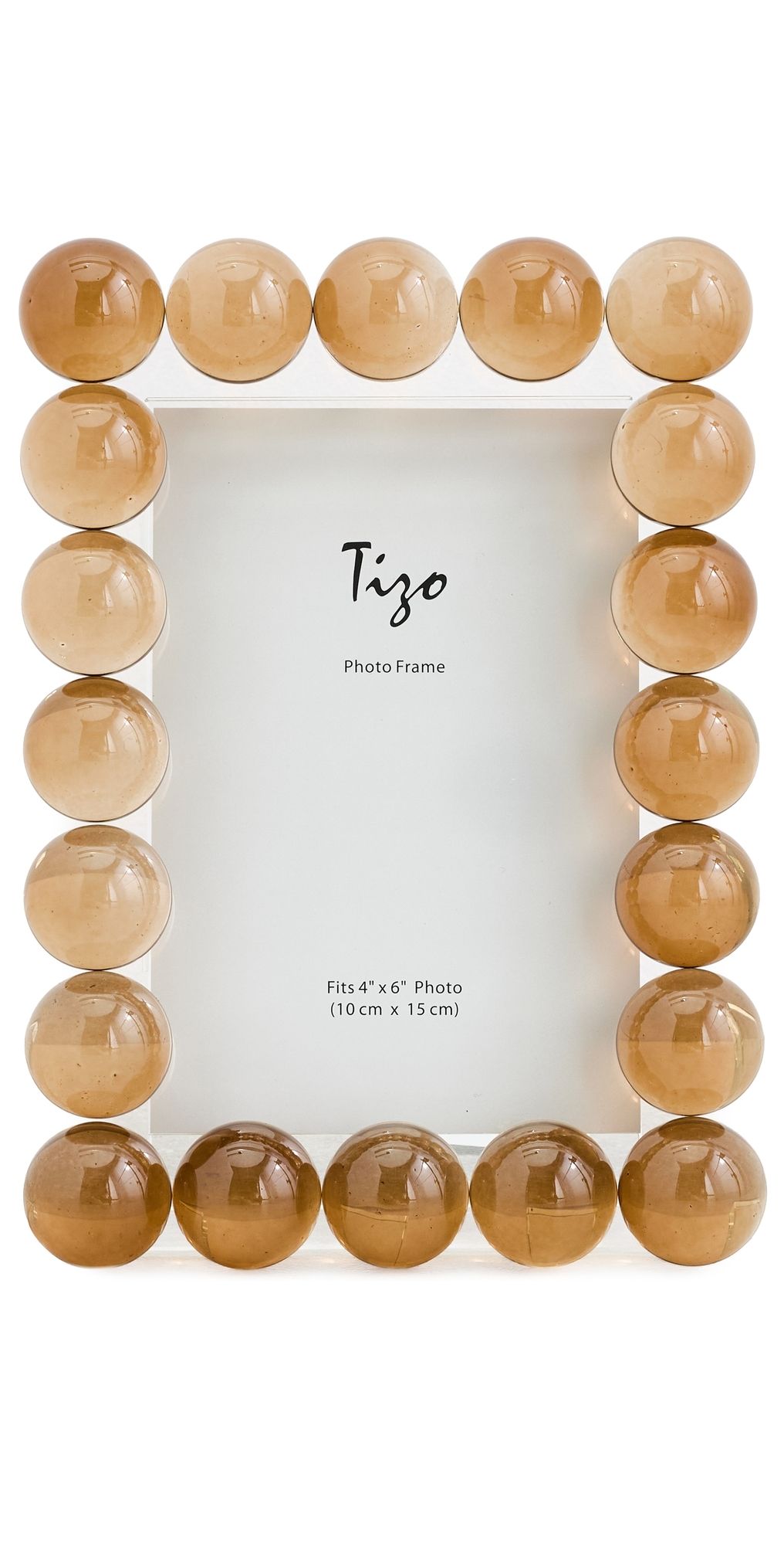 Tizo Design Crystal Glass Bubble Frame 4x6 Brown One Size