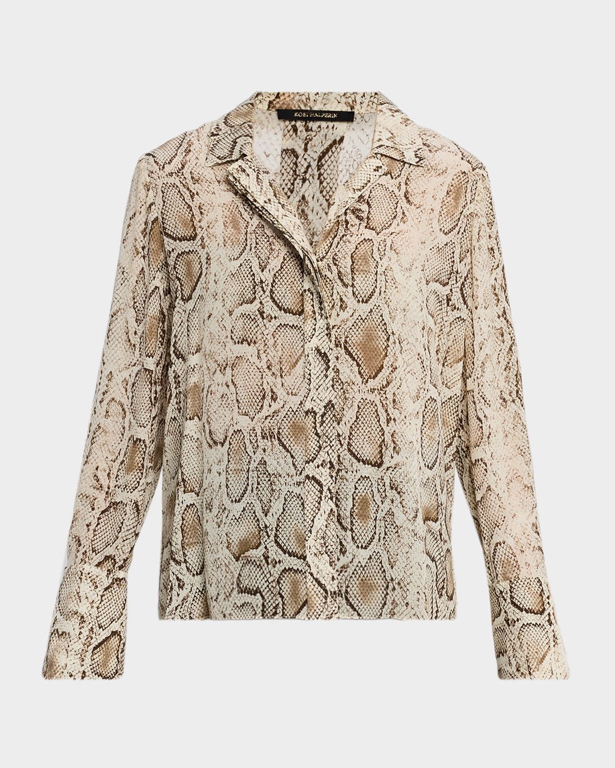 Piper Snakeskin-Print Viscose Blouse