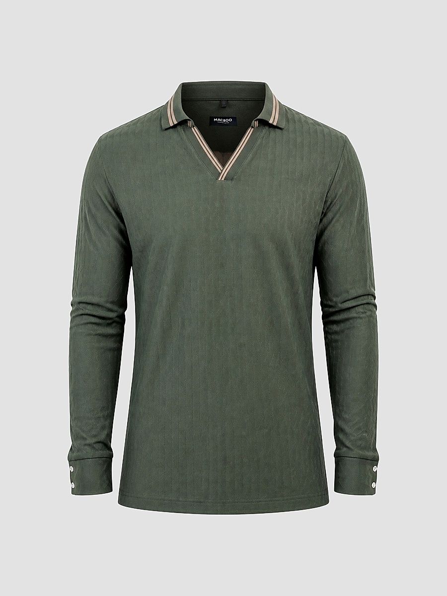 Men's Knit Polo Shirt - Green - Size XXXL