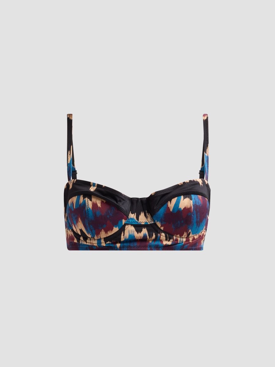 Ulla Johnson Women's Zahara Printed Bikini Top - Alloy - Size Small