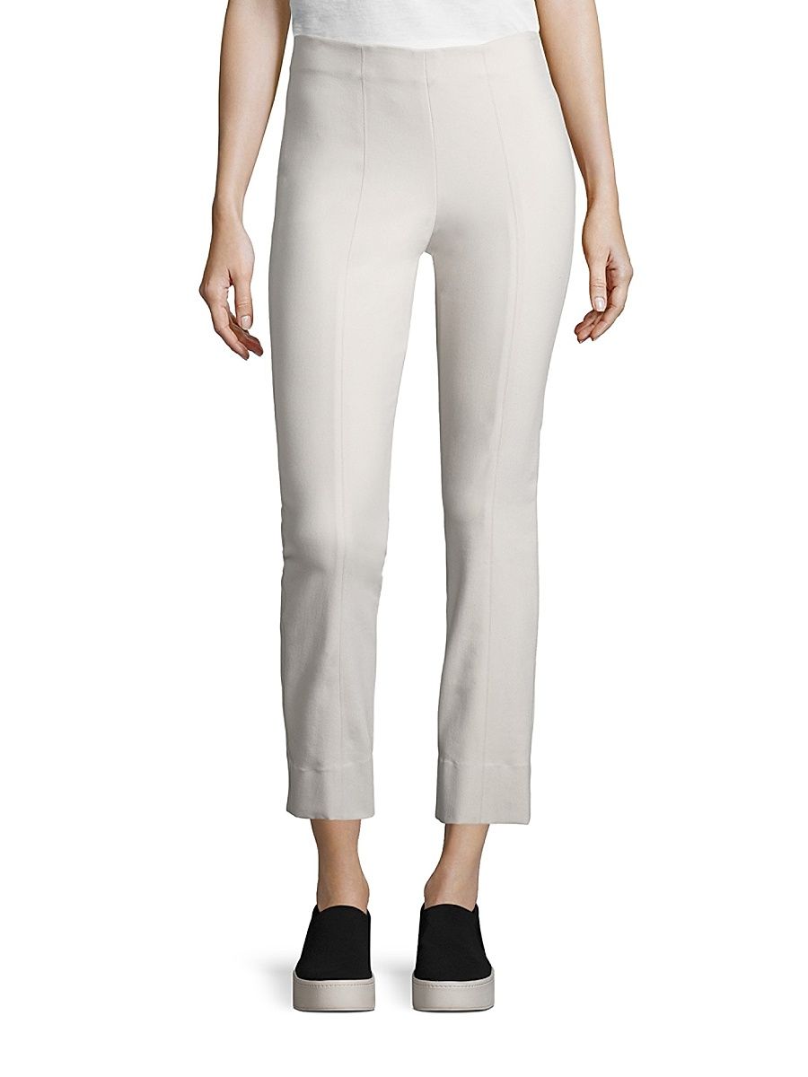 Vince Women's Bobbi Stitch-Front Seamed Mid-Rise Leggings - Gesso - Size XL