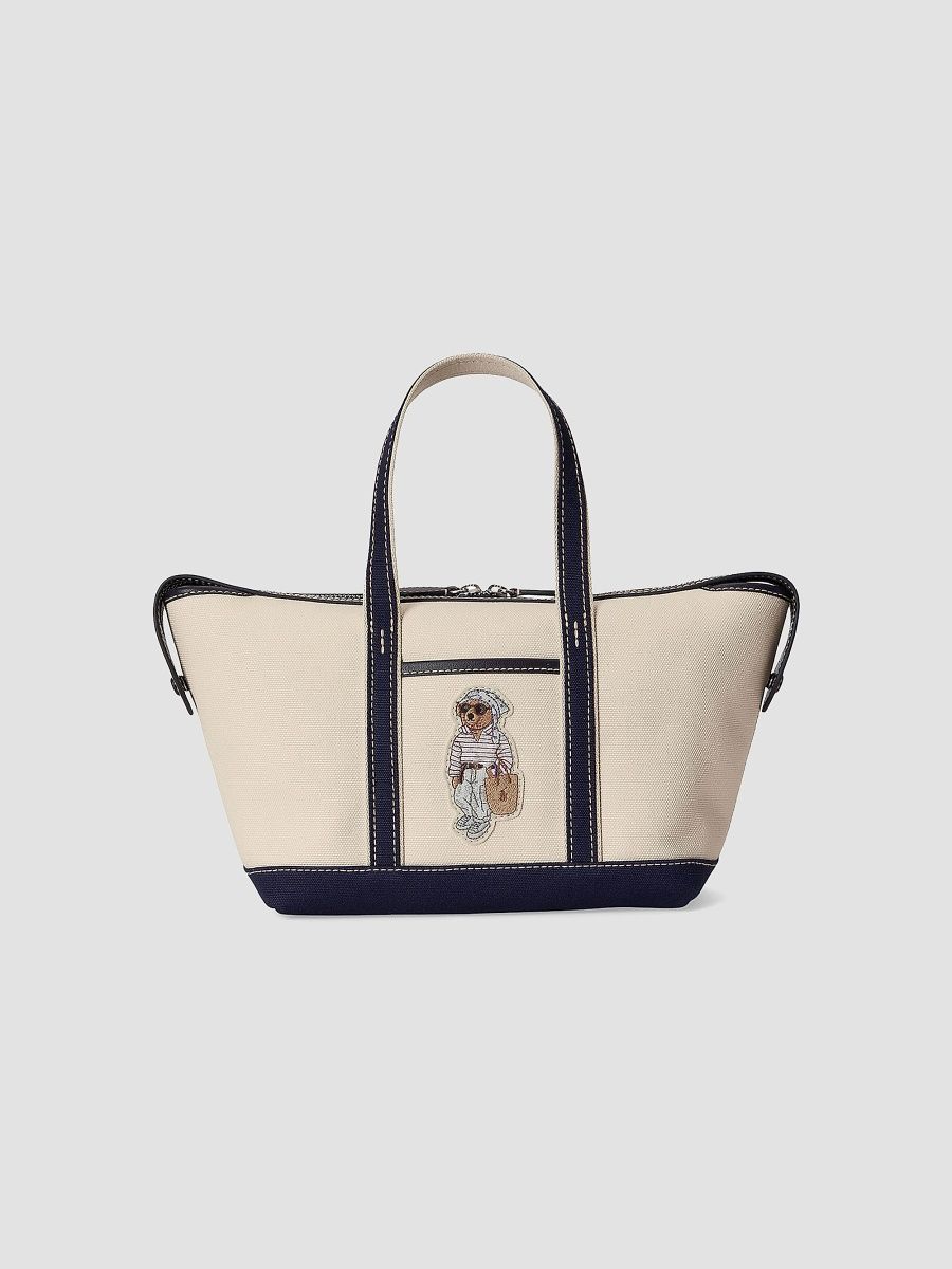 Polo Ralph Lauren Women's Polo Bear Shopper Tote Bag - Ecru Newport Navy